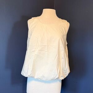 Banana Republic Cream Bubble-Hem Sleeveless Tank